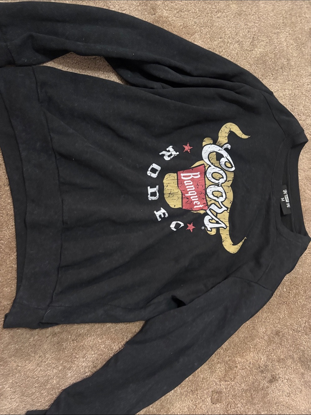 Coors Banquet Rodeo Graphic Crewneck Sweater - Black